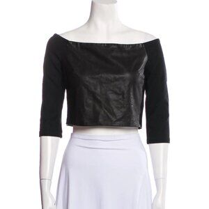 Alice + Olivia Off-The-Shoulder Three-Quarter Sleeve Crop Top Size: M
